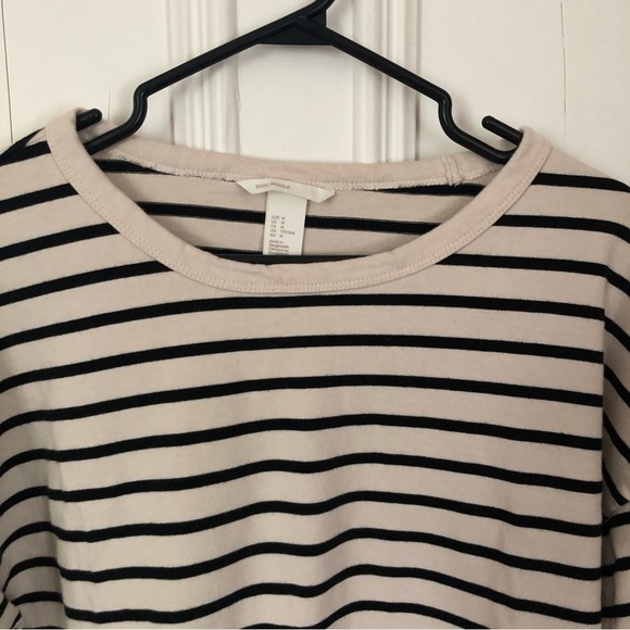 H&M Oversized Cotton Nautical Striped Long Sleeve Minidress Medium - Picture 4 of 6